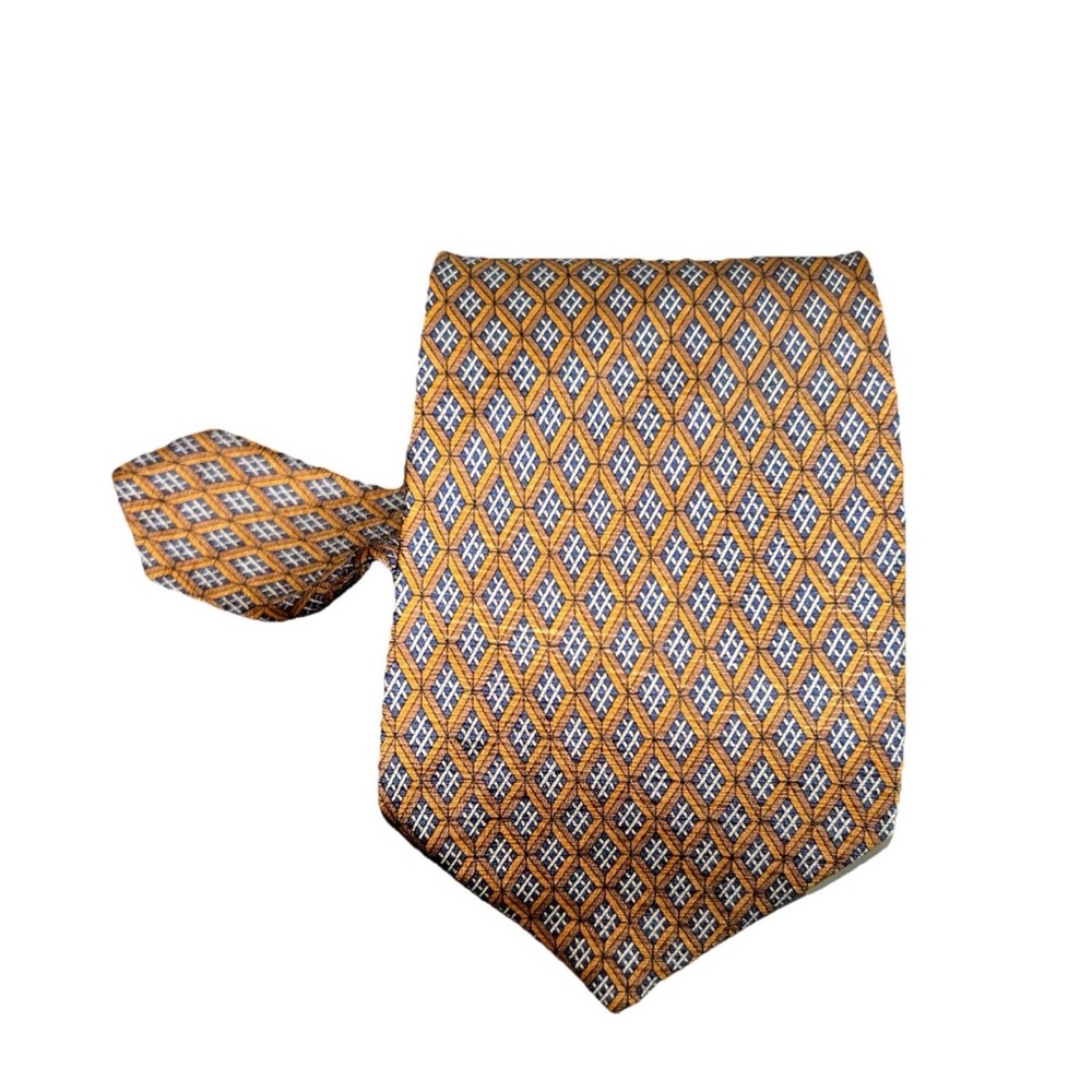 Valentino Deluxe Dress Men’s Tie 100% Silk Made In Italy Classic Geometric